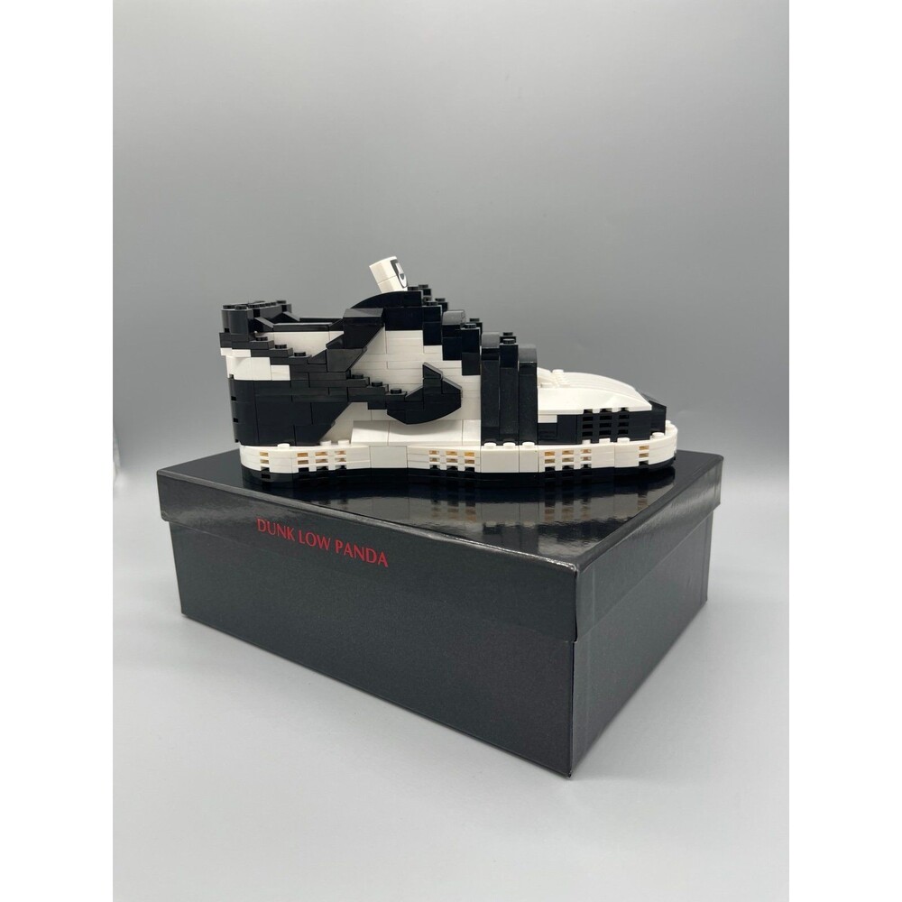 Completed Nike Dunk Low Black and White ‘Panda’ Kick Brick Set